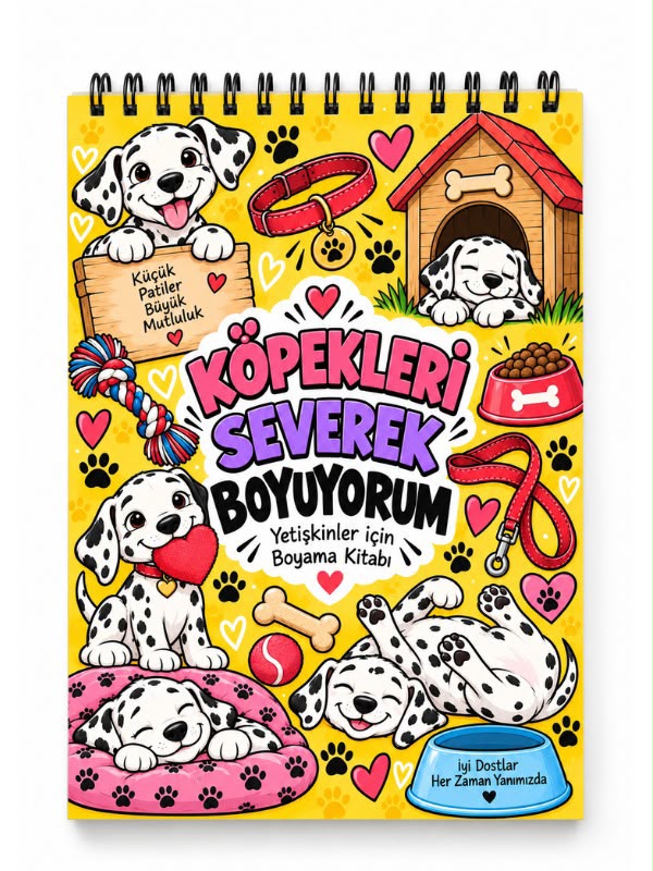 Mandala Boyama Kitabı - Yetişkinler İçin Boyama Sayfaları - Sevimli Köpekler